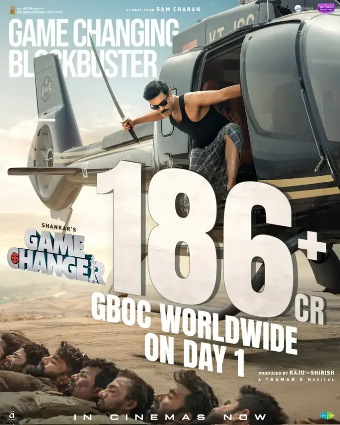 Game Changer worldwide box office collection day 1: Ram Charan film opens big, yet over ₹100 cr behind Pushpa 2 Game Changer worldwide box office collection day 1: Ram Charan film opens big, yet over ₹100 cr behind Pushpa 2