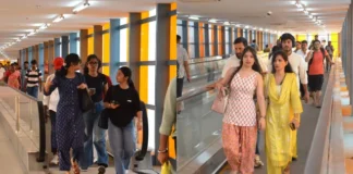 नोएडा में 45000 यात्रियों ने पहले दिन उठाया स्काईवाक का लाभ, सेक्टर-51 और 52 मेट्रो के बीच सफर हुआ आसान